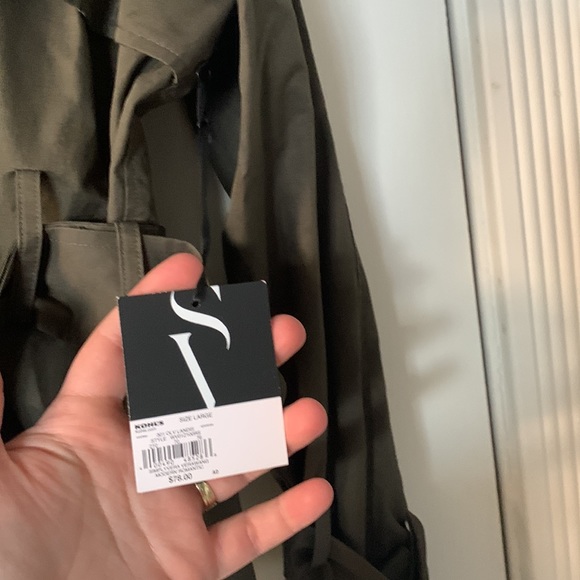 NWT Army Green Belted Jacket size Large - Picture 4 of 6